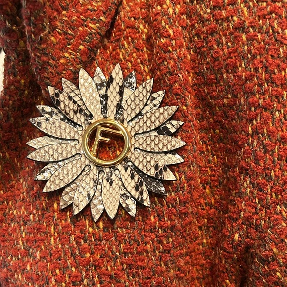 Fendi Python Leather Magnetic Brooch - Picture 3 of 13